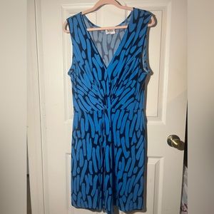 Leota Charlotte Dress In Azure Brushstroke NWOT 2X